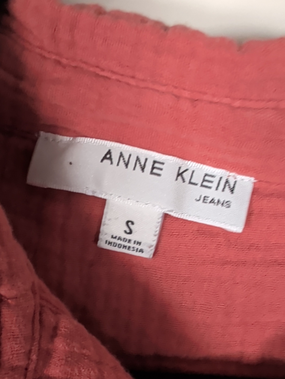 Anne Klein Cotton Textured Button-Front Shirt - Dusty Rose - Picture 4 of 11